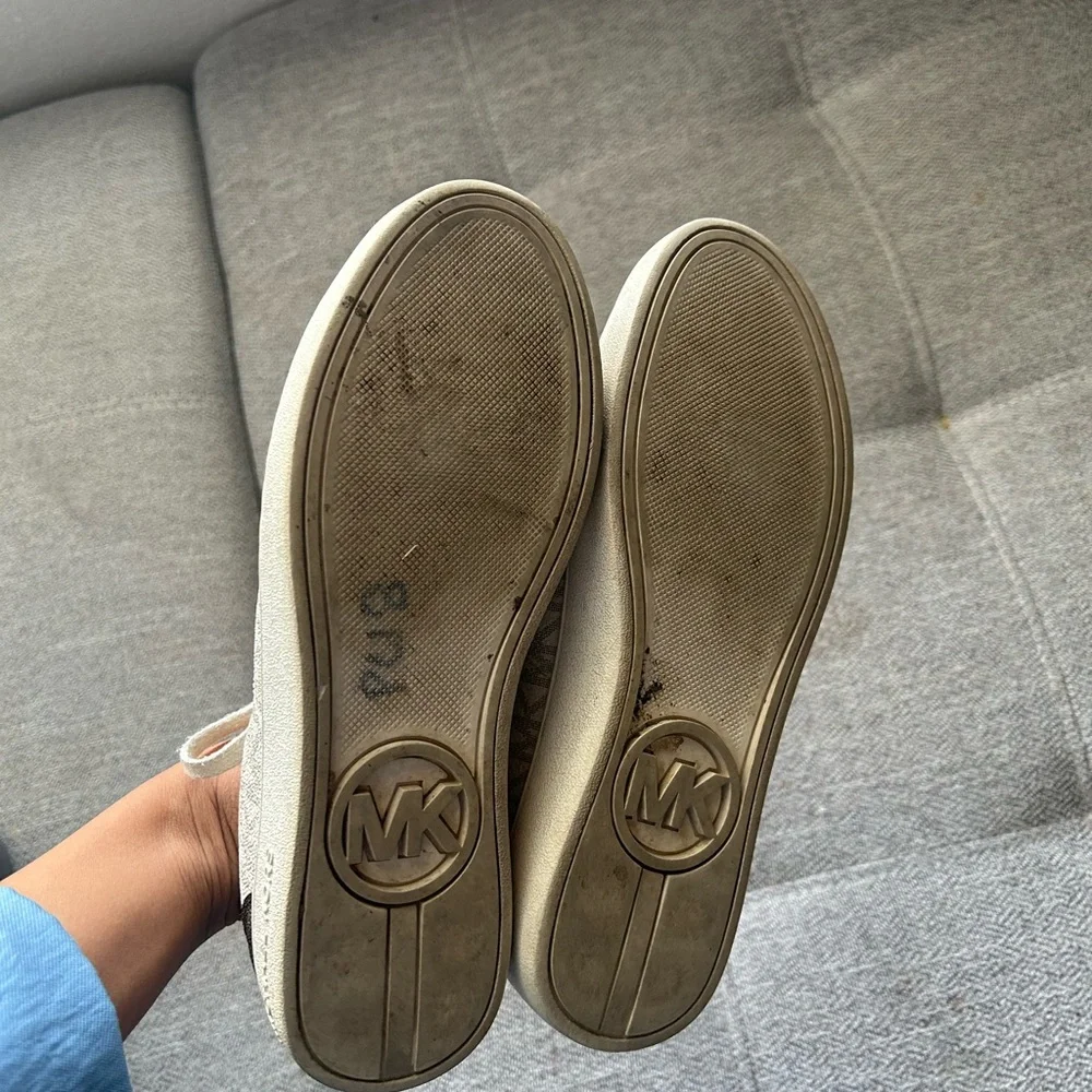 Michael Kors Women's Cream Sneakers - Picture 3 of 7